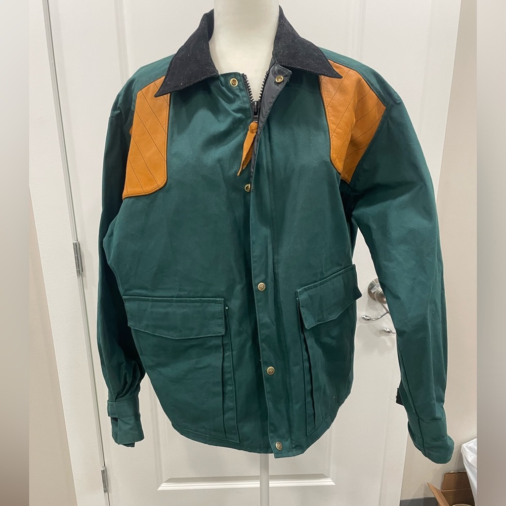 Vintage Schaefer Outfitters Leather Trimmed Ranch Coat Size Medium